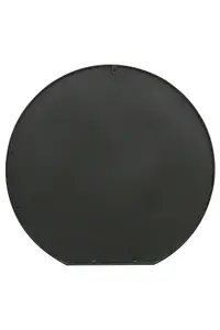 MirrorOutlet The Circulus Black Framed Flat Bottom Circular Garden Wall Mirror 84CM X 80CM