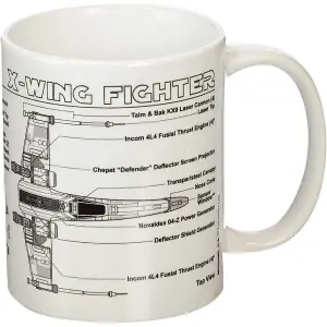 Star Wars X-Wing Fighter Sketch Mug White/Black (One Size)