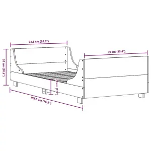 Berkfield Bed Frame without Mattress White 90x190 cm Single Solid Wood Pine