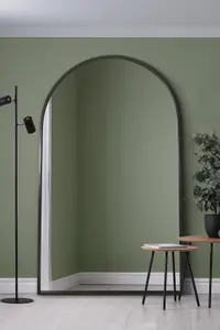 MirrorOutlet Arcus - Black Framed Arched Leaner Full Length Wall Mirror 75" X 47" (190CM X 120CM)