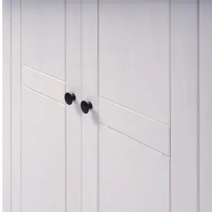 Panama 3 Door Wardrobe in White and Natural Wax Finish