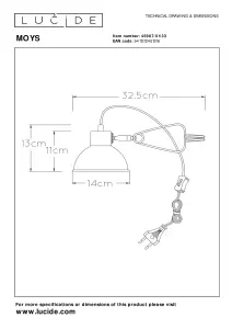 Lucide Moys Retro Clamp Lamp - 1xE27 - Green