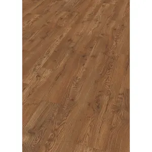 DeepS Denman Dark Oak Brown Wood Effect 12mm Laminate Flooring For Home (All Room Except Bath & Wet Area) 1.496 m²Per Pack