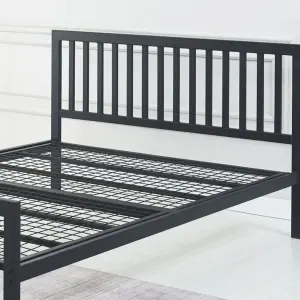 Holkham Bed - Double (4ft6) - Strong Mesh Base - Chunky Frame - Black