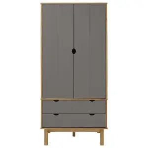 Wardrobe OTTA Brown and Grey 76.5x53x172 cm Solid Wood Pine