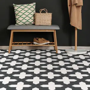 Floorpops Nordic Black Peel and Stick Floor Tiles FP3308