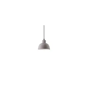 Luminosa Oil 1 Light Dome Ceiling Pendant Cement Grey, E27