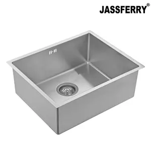 JASSFERRY Undermount Kitchen Sink Handmade 1.2mm Thickness Stainless Steel Single Bowl, 540 X 440 mm