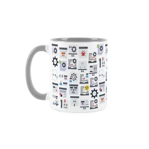 Programmer Mug - Humorous Computing & Technology Operator Themed Gifts - Tea/Coffee Hot Drinks Grey Ceramic Cup Present