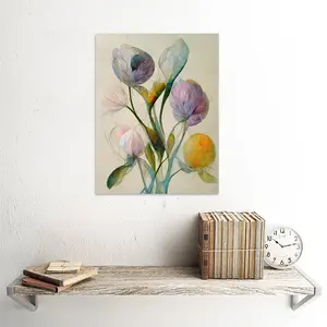 Modern Elegant Pastel Bouquet Abstract Flowers - Print Unframed / 40.5cm H x 30.5cm W x 0.2cm D