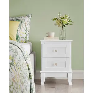 Yarmouth 2 Drawer Bedside Table (Set of 2) White