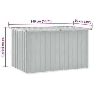 vidaXL Garden Storage Box Grey 149x99x93 cm