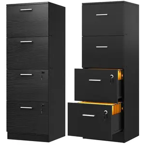 40cm Wide 4 -Drawer File Cabinet Black