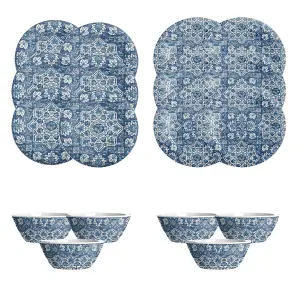 Purely Home Atlantic Blue 18 Piece Melamine Dinnerware Set for 6