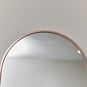 Melody Maison Rose Gold Oval Framed Wall Mirror 140cm x 40cm