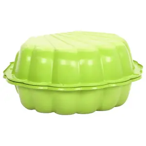 URBNLIVING 87cm Width Shell Clam Shaped Plastic Sandpit Outdoor Garden Fun Paddling Ball Pool Sand Pit 2 Green