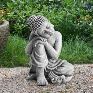 Sunjoy Garden figure Buddha made of clay, resting