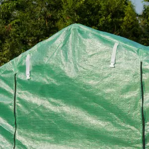 Outsunny 4 x 2 M Walk in Polytunnel Greenhouse Galvanised Steel w/ Zipped Door