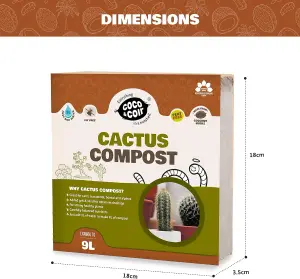 Coco&Coir Cactus & Succulent Compost - 9L Peat Free