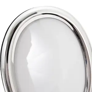 Contemporary Oval Silver Plated Metal 5 x 7 Picture Frame with Rounded Border