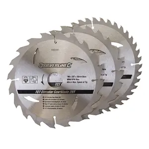 3 PACK 190mm TCT Circular Saw Wood Blades 20 24 40 Teeth 30mm Bore & Adapters