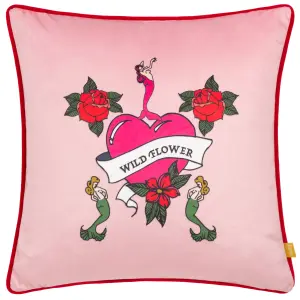 furn. Wild Flower Velvet Polyester Filled Cushion