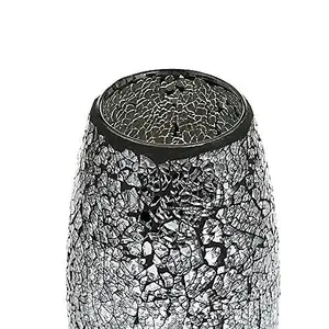 London Boutique Decorative Vase Mosaic Black Handmade Glitter Vase Sparkle Glass gift present (Black)