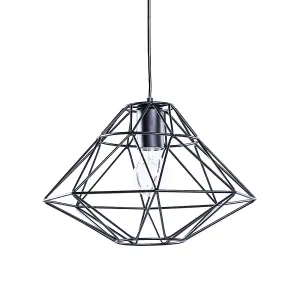 Beliani Industrial Metal Pendant Lamp Black GUAM