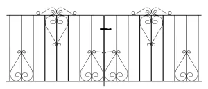 CLEVE Metal Scroll Double Driveway Garden Gate 2438mm GAP x 914mm High CDZP13