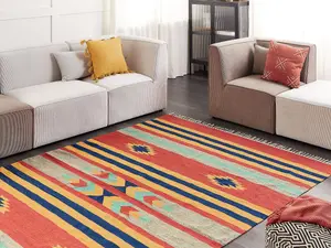 Cotton Kilim Area Rug 200 x 300 cm Multicolour HATIS