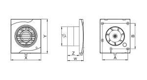 White Bathroom & Kitchen Extractor Fan 100mm / 4" Wall Ventilator