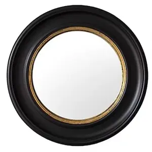 Round Vintage Black Gold Mirror 80cm x 80cm