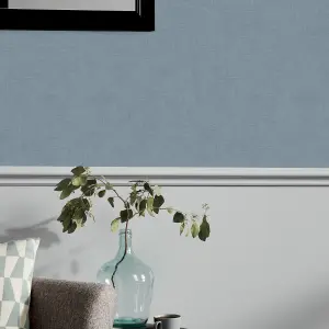 GoodHome Moivre Blue Concrete effect Textured Wallpaper