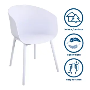 York xl Dining Chair in White, 2 pieces