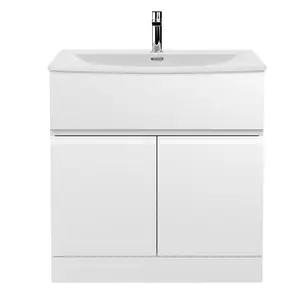 Urban 800 mm Free-Standing Single Vanity Unit Satin White