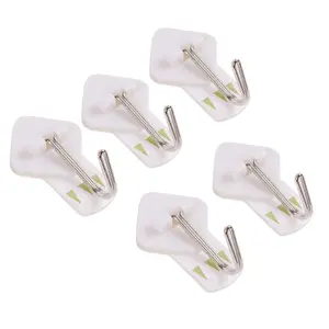 Ashley - Swivel Metal Self-Adhesive Hooks - 20mm x 20mm - White - Pack of 5