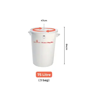 Plasterers Mixing Bucket 75 Litre 3 Bag Tubs Plastering buckets MasterMix