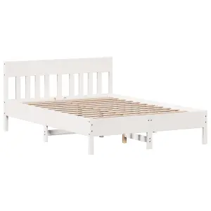 Berkfield Bed Frame without Mattress White 120x200 cm Solid Wood Pine