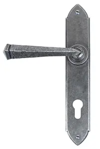 From The Anvil Pewter Gothic Lever Espag. Lock Set