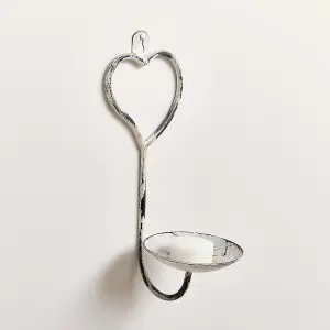 Melody Maison Antique White Heart Candle Sconce