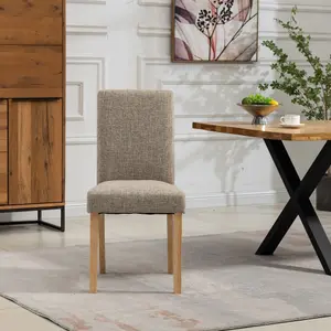 Maiolo Fabric Dining Chairs - Set of 2 - Brown