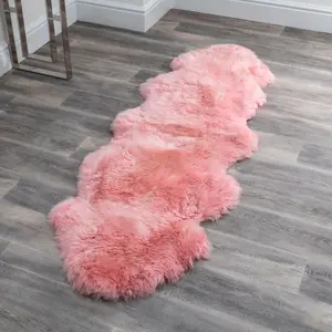 Luxurious Double Blush Pink Sheepskin Rug