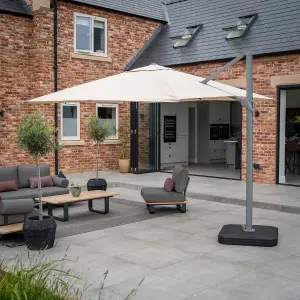 Eros 3m Square Cantilever Parasol in Beige