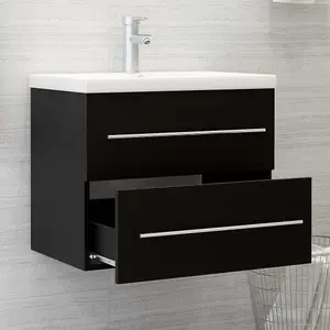 Berkfield Sink Cabinet Black 60x38.5x48 cm Engineered Wood