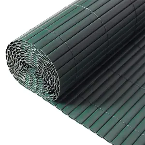 Green PVC Privacy Fence Sun Blocked Screen Panel Blindfold for Balcony 2 x 3 M