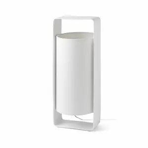 Luminosa Lula 1 Light Large Table Lamp White with Shade, E27