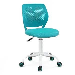 Costway Kids School Desk Chair Ergonomic Study Chair Rolling Swivel Task Chair w/ Adjustable Height Turquoise