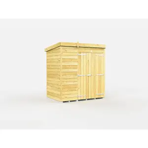 DIY Sheds 4x6 Pent Shed - Double Door Without Windows