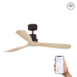 Luminosa Lantau Large Brown, Pine Ceiling Fan DC Smart, 6 Speed