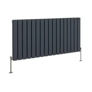 Right Radiators 600x1156 mm Horizontal Double Flat Panel Designer Radiator Anthracite